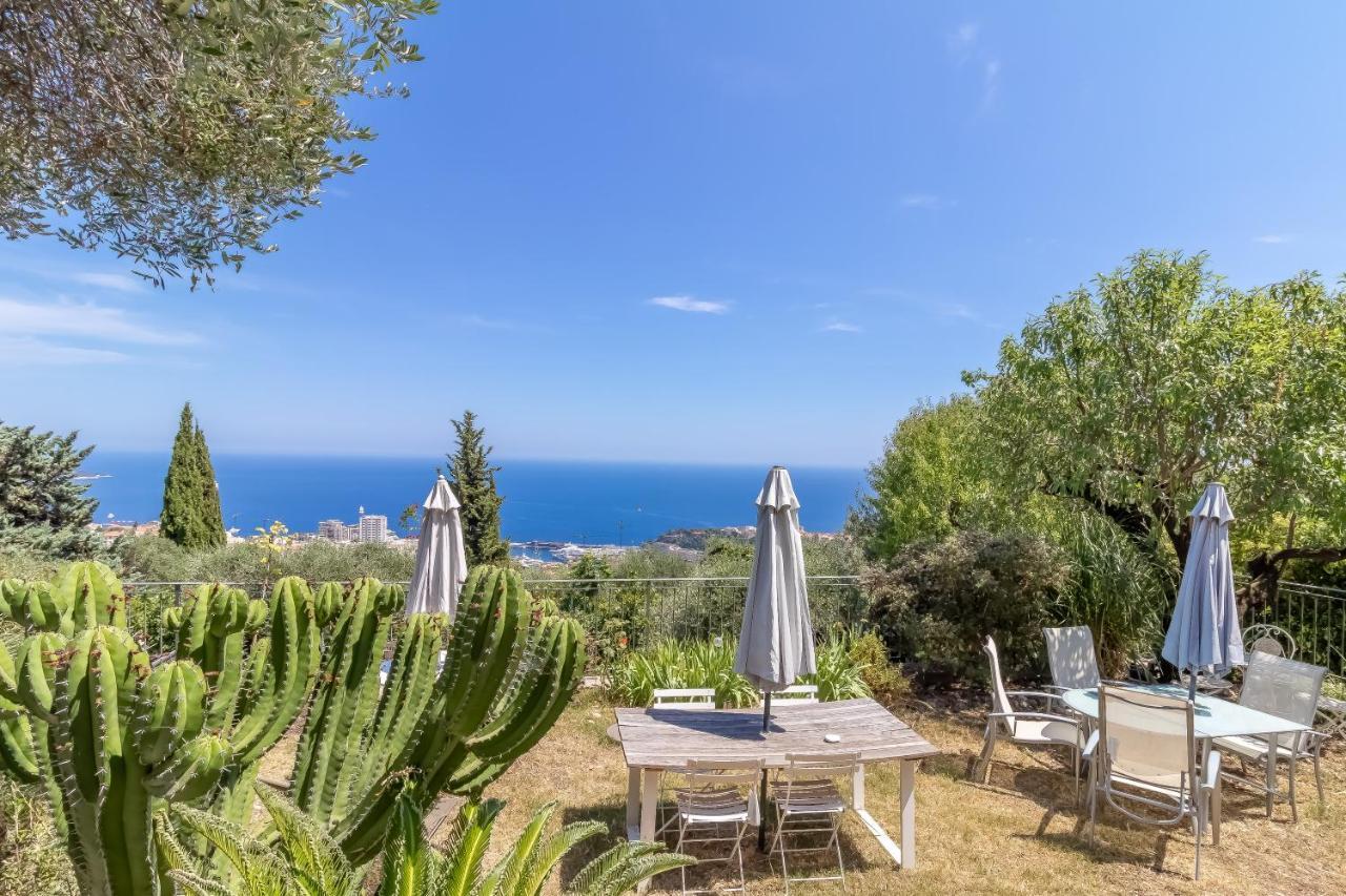 Le Mas D'Angeline, Vue Mer, Jardin Commun, Parking, Voiture Requise, 10 Min En Voiture De Monaco, Route Etroite, Pente Raide, Croisement Limite, Sea View, Shared Garden, Parking, Car Required, 10 Min Drive From Monaco, Narrow Steep Road, Limited Pass Beausoleil Esterno foto